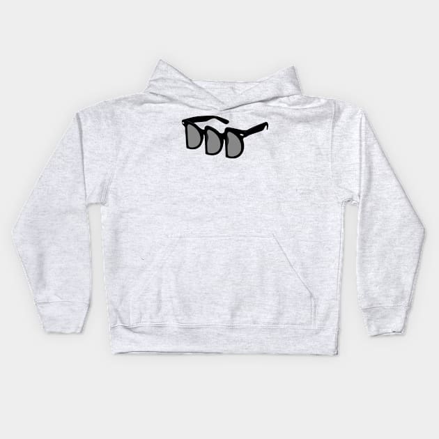 3d Glasses (Monochrome Edition) Kids Hoodie by VectorVectoria